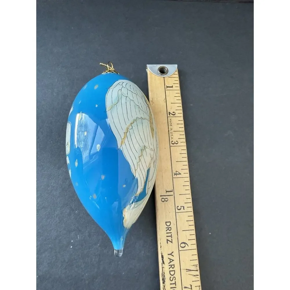 Pier 1 One Li Bien Reverse Hand Painted Glass Christmas Angel Ornament 2016